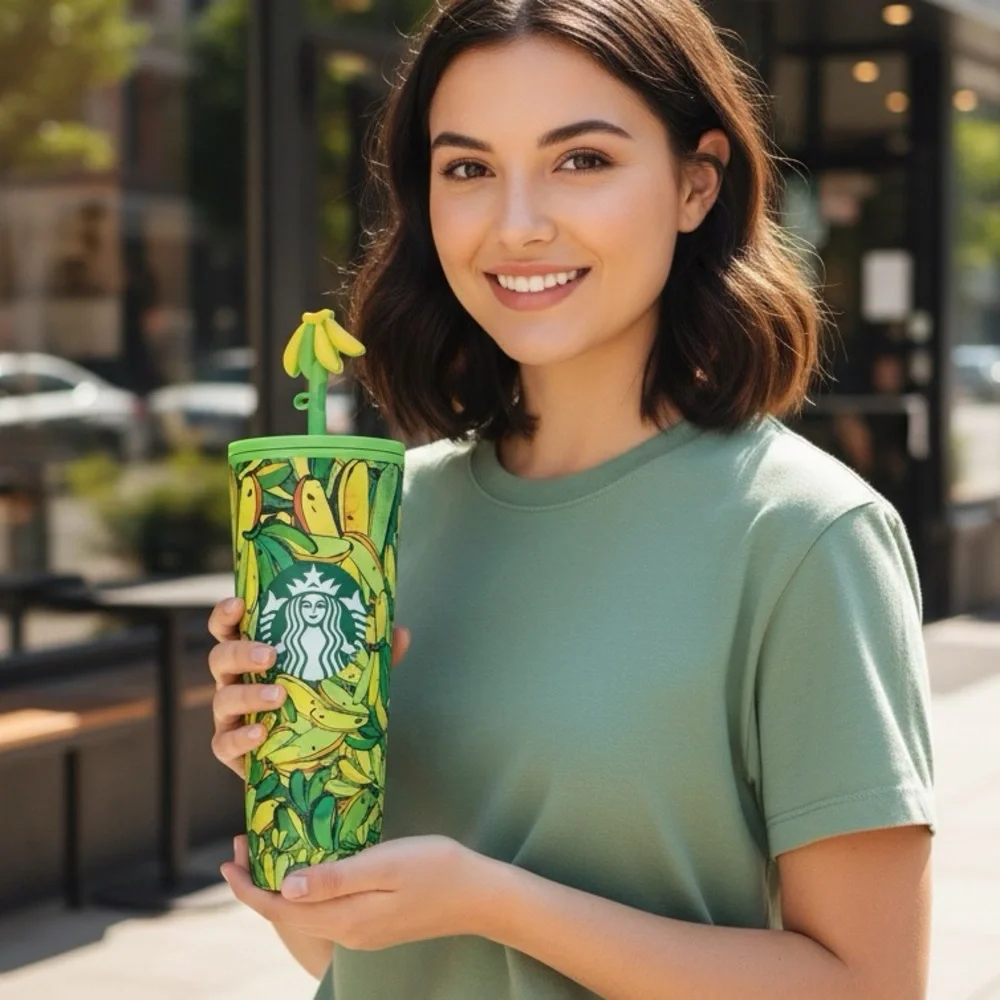 Starbucks Tropical Green and Yellow Tumbler